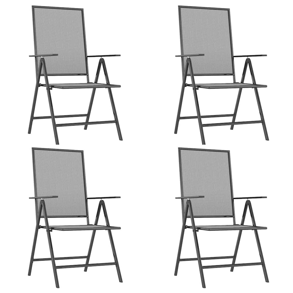 vidaXL 5 Piece Garden Dining Set Anthracite Steel 4
