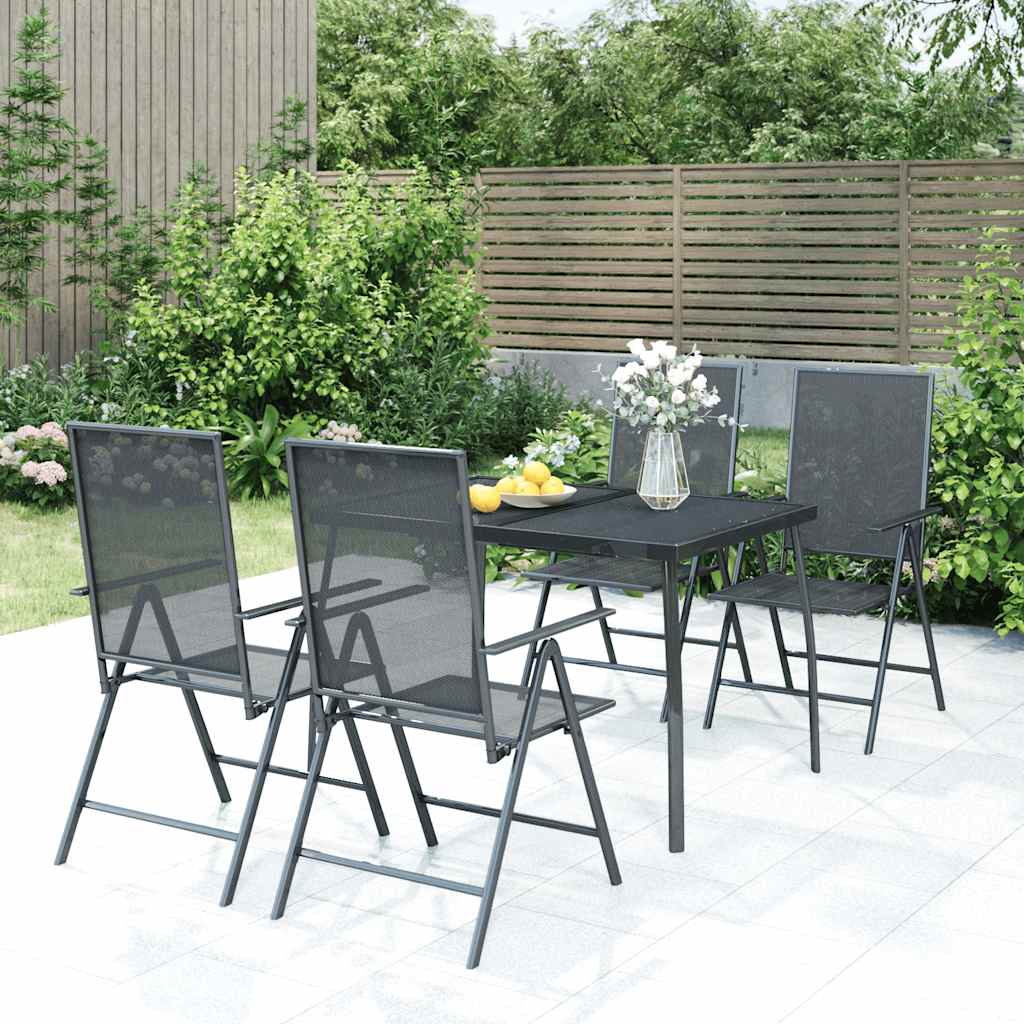 vidaXL 5 Piece Garden Dining Set Anthracite Steel 1