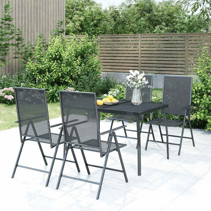 vidaXL 5 Piece Garden Dining Set Anthracite Steel 1