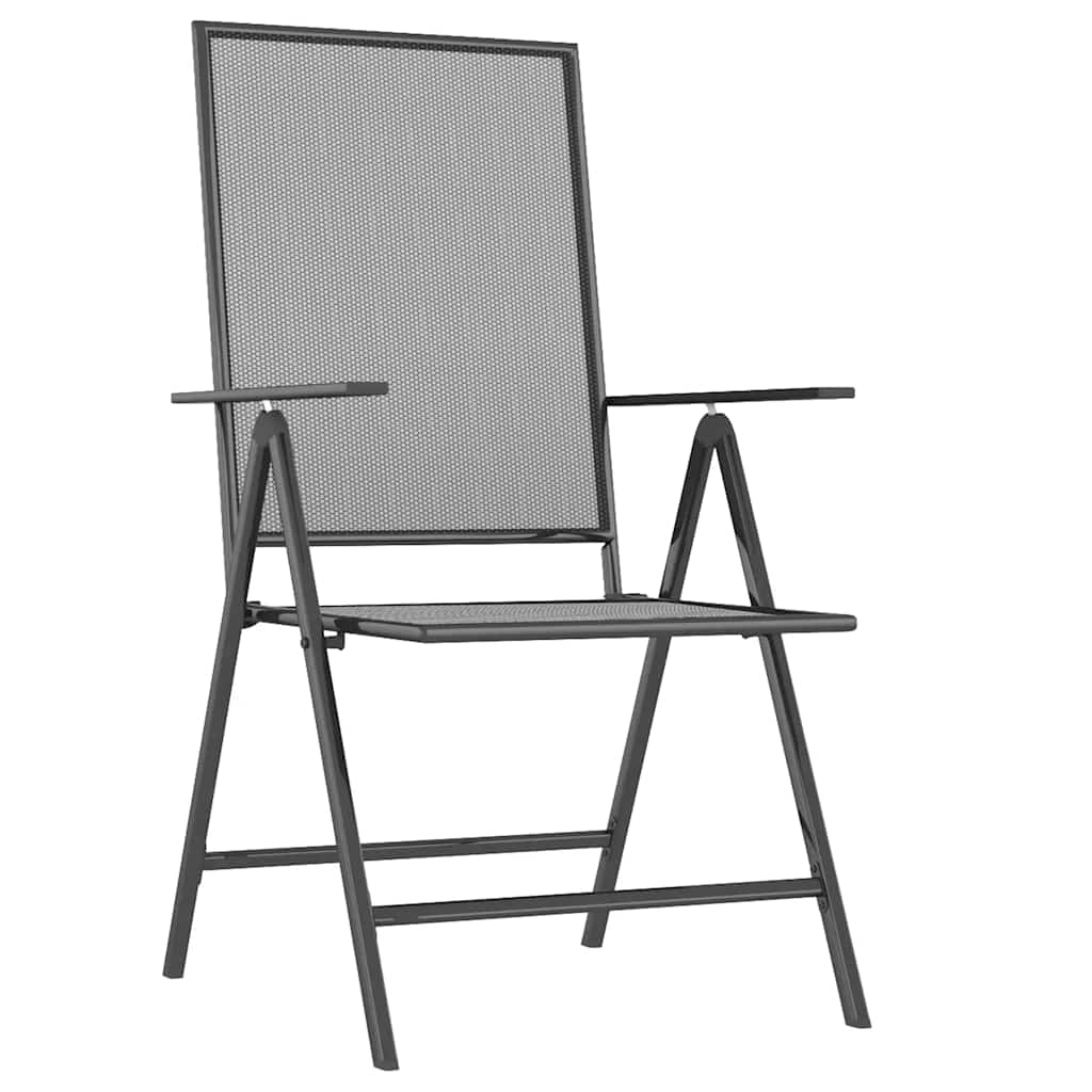 vidaXL 7 Piece Garden Dining Set Anthracite Steel 5