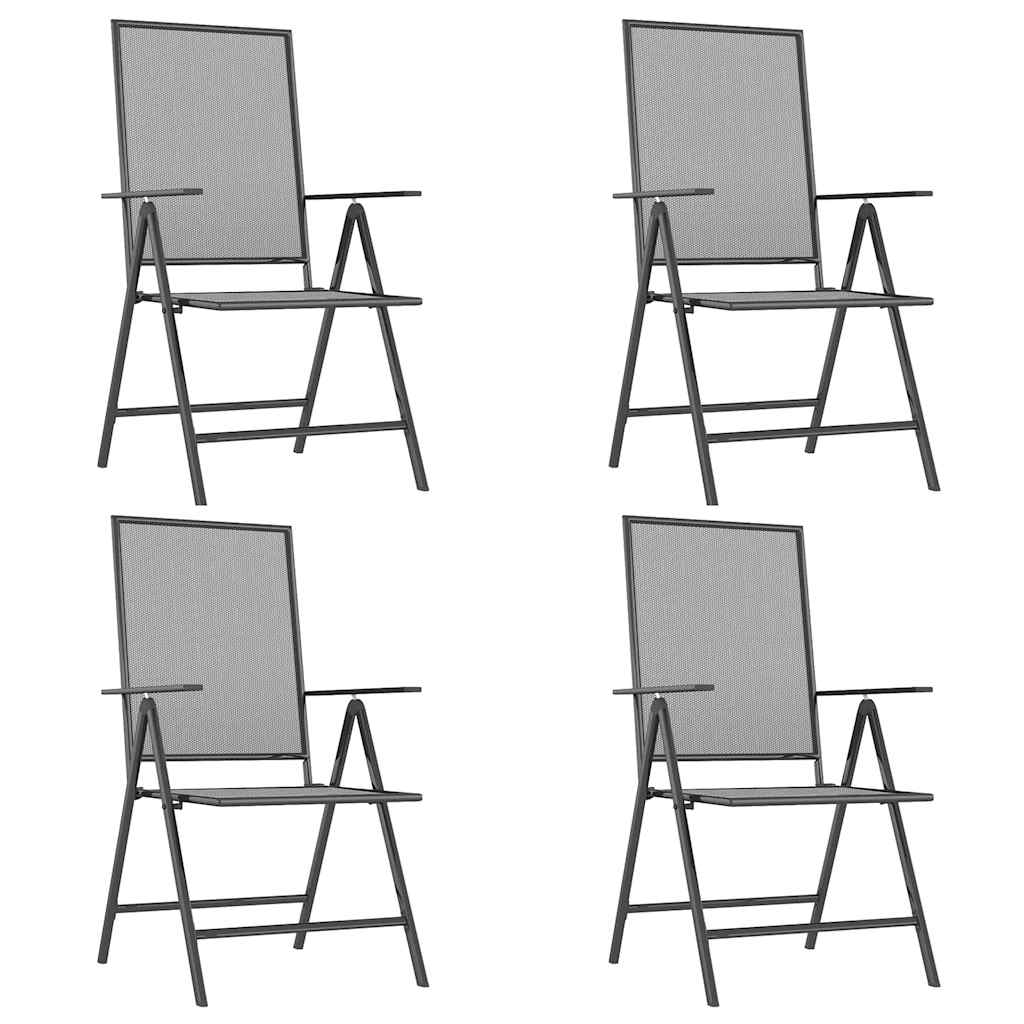 vidaXL 5 Piece Garden Dining Set Anthracite Steel 4