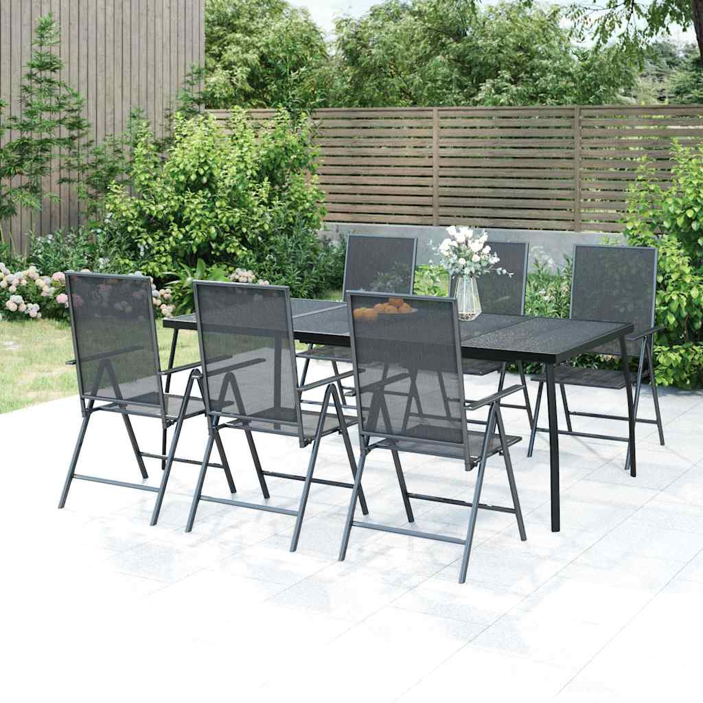 vidaXL 5 Piece Garden Dining Set Anthracite Steel