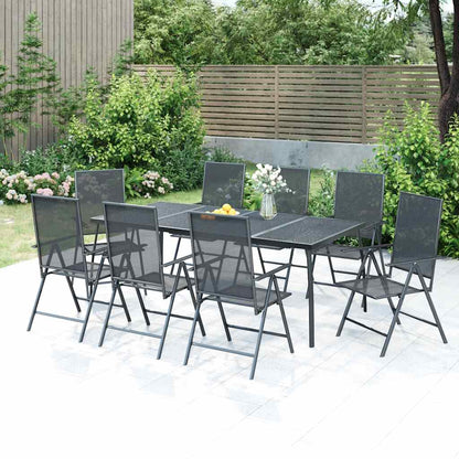 vidaXL 5 Piece Garden Dining Set Anthracite Steel