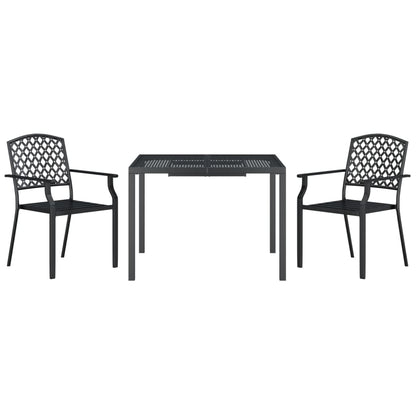 vidaXL 3 Piece Garden Dining Set Anthracite Steel 3