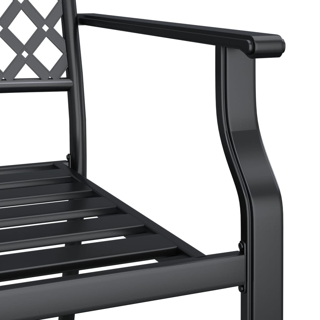 vidaXL 3 Piece Garden Dining Set Anthracite Steel 6