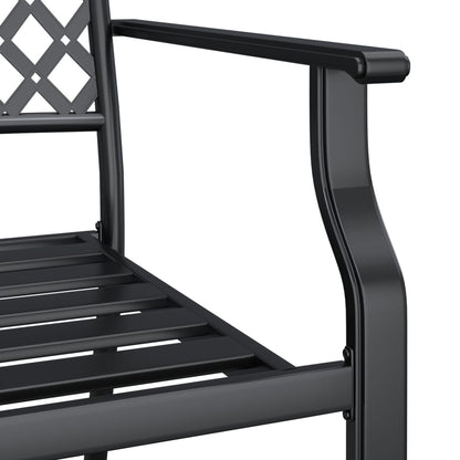 vidaXL 3 Piece Garden Dining Set Anthracite Steel 6