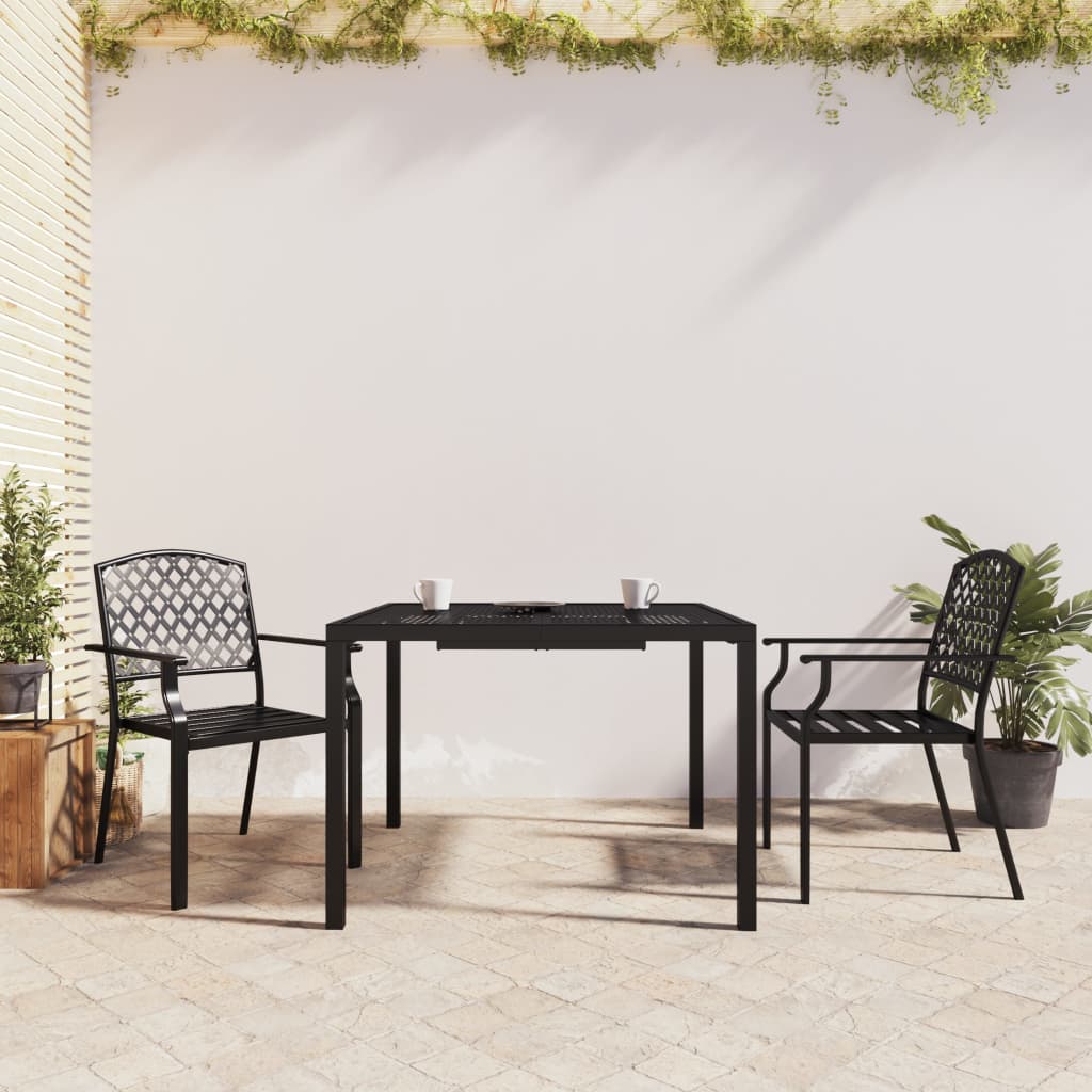 vidaXL 3 Piece Garden Dining Set Anthracite Steel 1