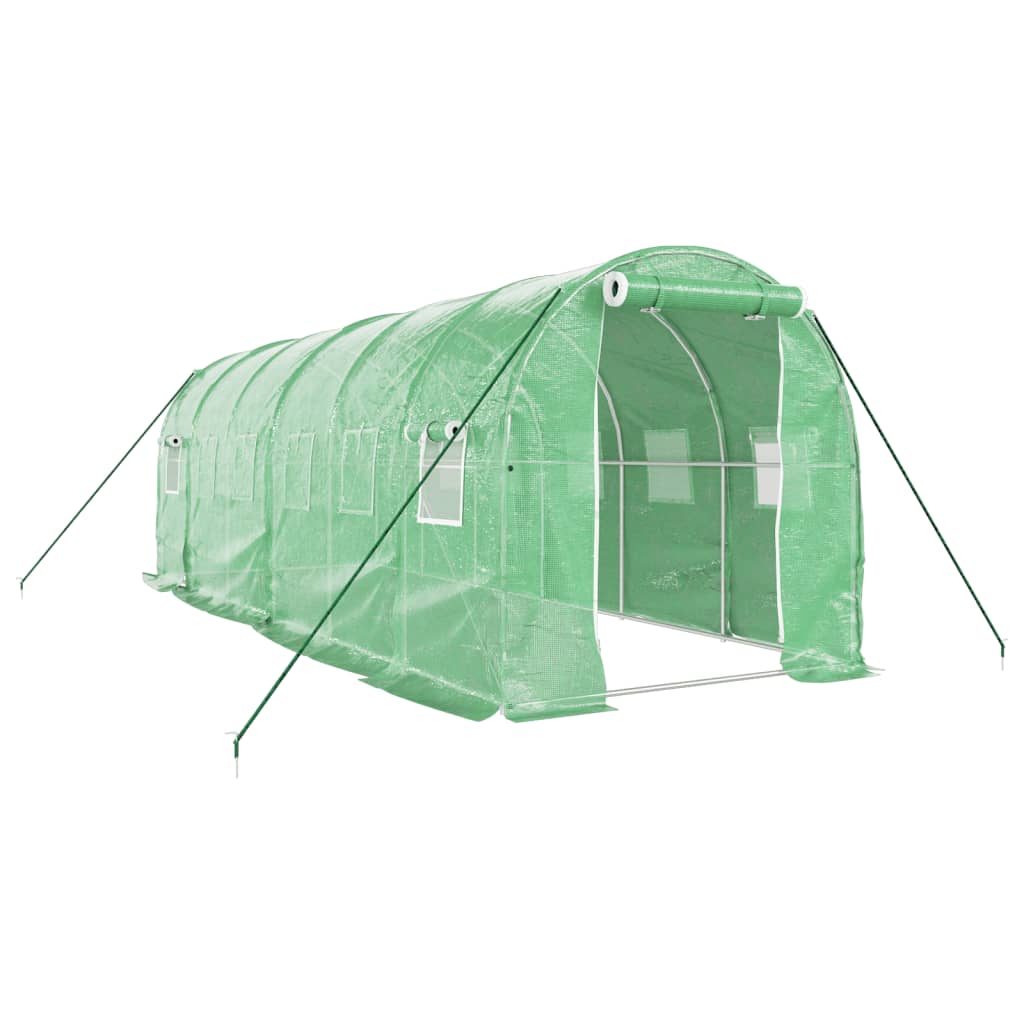 Greenhouse with Steel Frame 8 m² Green 6 x 2 x 2 m
