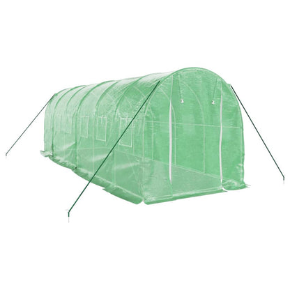 Greenhouse with Steel Frame 8 m² Green 6 x 2 x 2 m