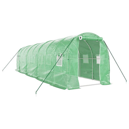 vidaXL Greenhouse with Steel Frame Green 16 m² 8x2x2 m 2
