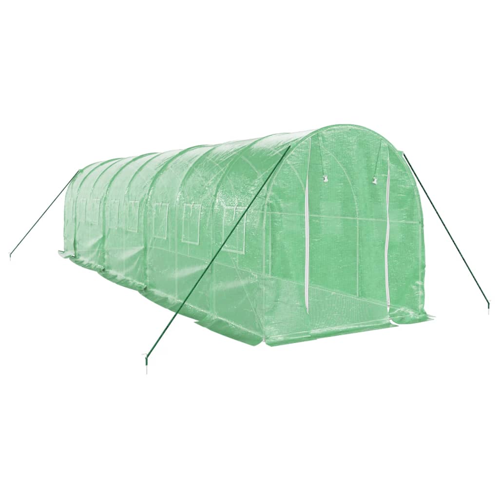 vidaXL Greenhouse with Steel Frame Green 16 m² 8x2x2 m 3
