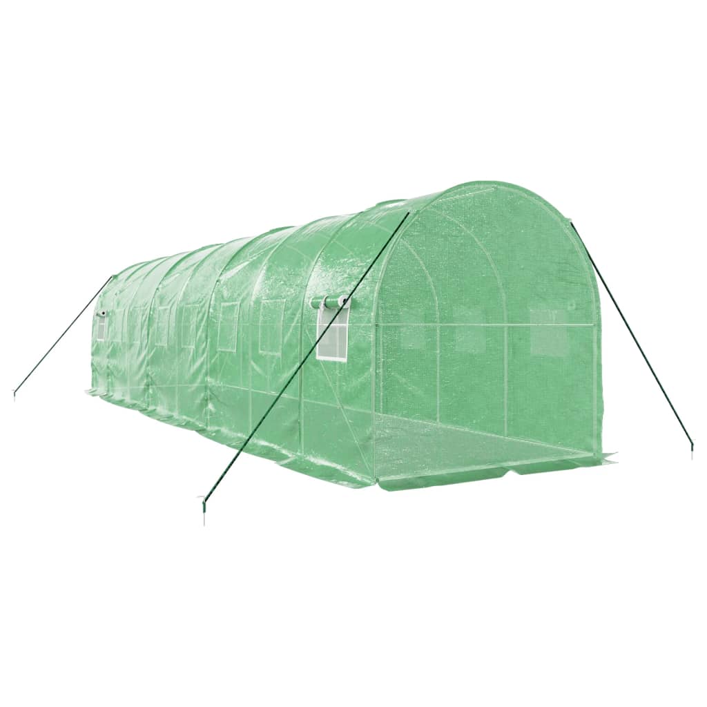 vidaXL Greenhouse with Steel Frame Green 16 m² 8x2x2 m 6