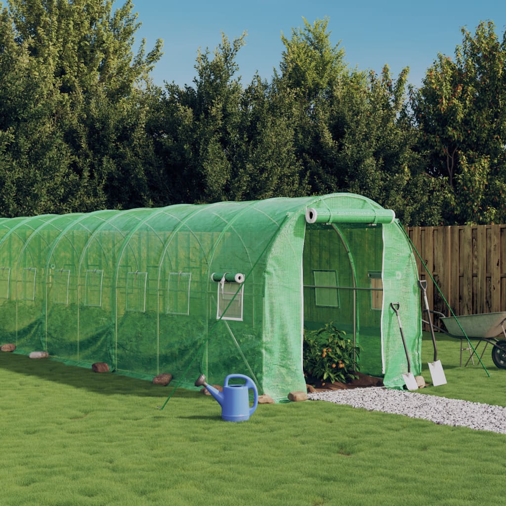 vidaXL Greenhouse with Steel Frame Green 16 m² 8x2x2 m 1