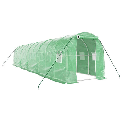 vidaXL Greenhouse with Steel Frame Green 20 m² 10x2x2 m 2