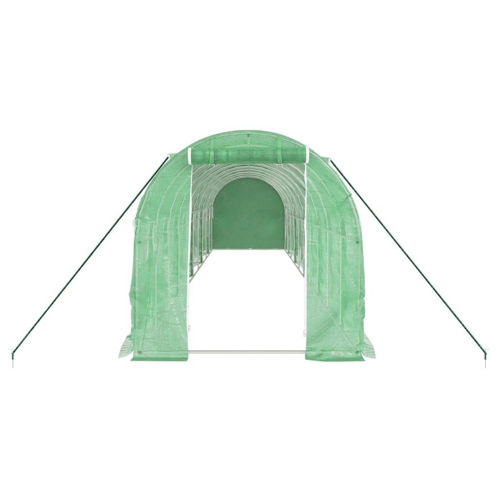 vidaXL Greenhouse with Steel Frame Green 20 m² 10x2x2 m 4