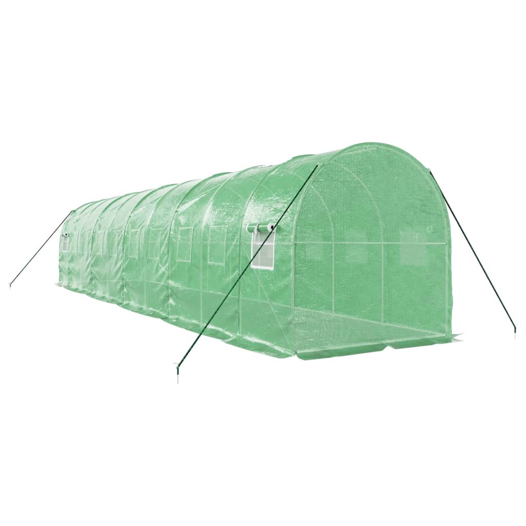 vidaXL Greenhouse with Steel Frame Green 20 m² 10x2x2 m 6