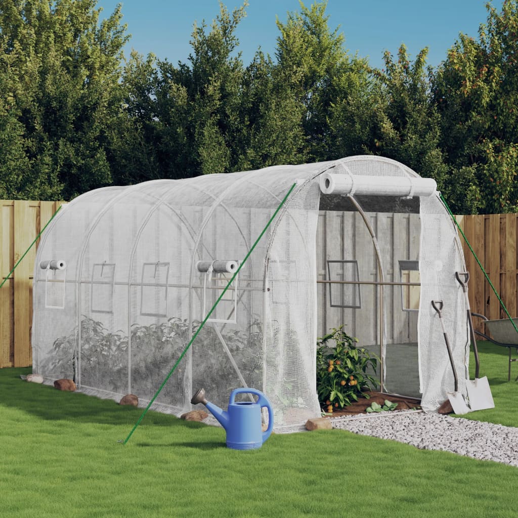 vidaXL Greenhouse with Steel Frame 8 m² White
