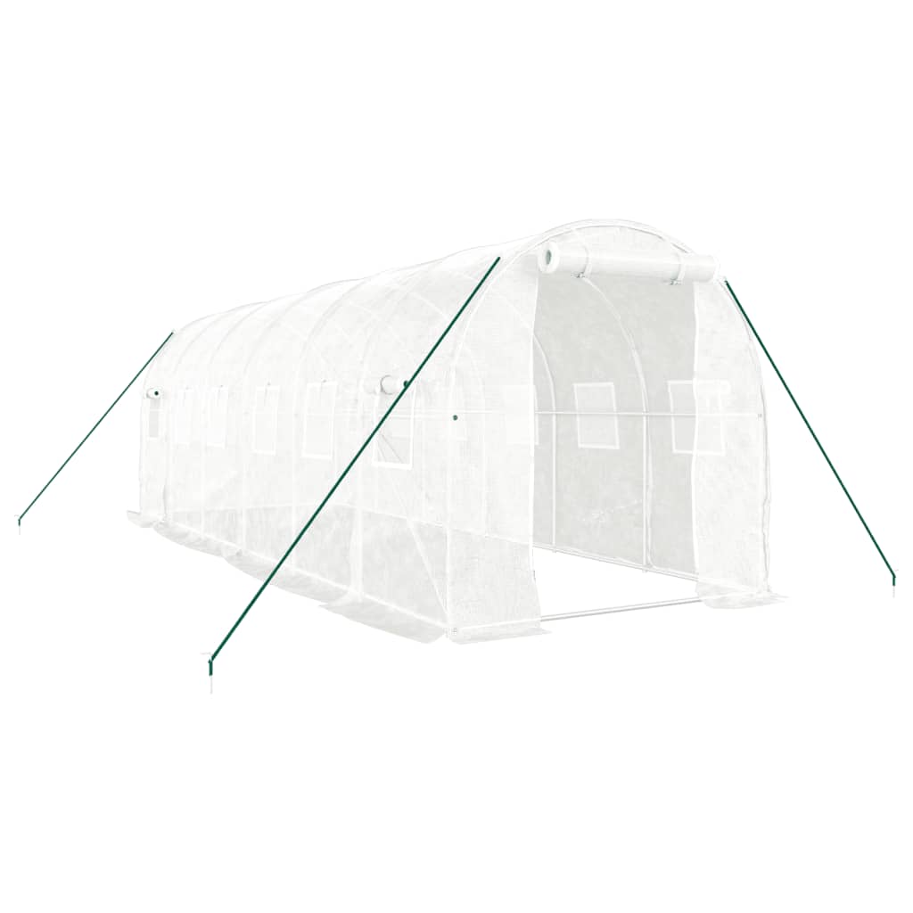 vidaXL Greenhouse with Steel Frame White 12 m² 6x2x2 m 2