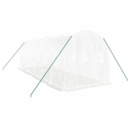 vidaXL Greenhouse with Steel Frame White 12 m² 6x2x2 m 3