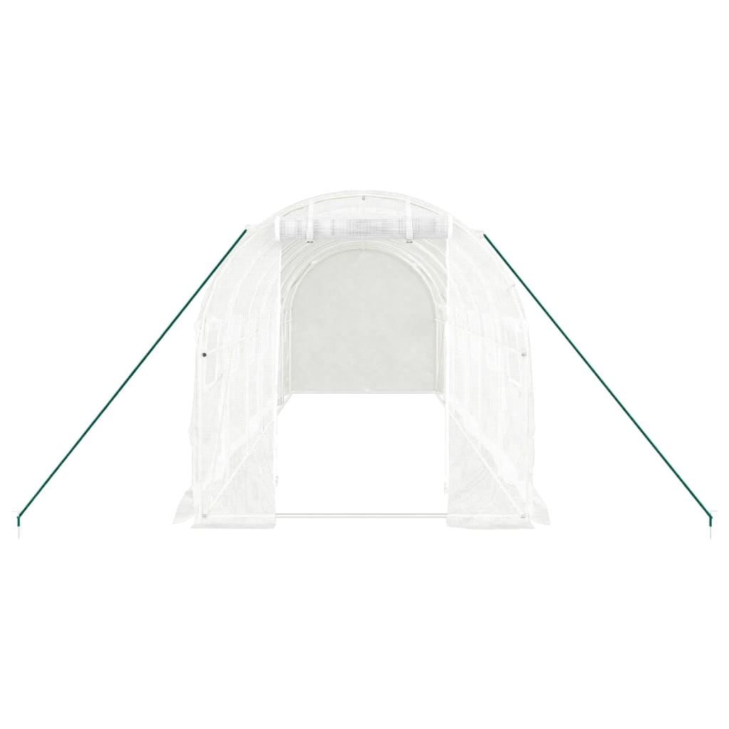 vidaXL Greenhouse with Steel Frame White 12 m² 6x2x2 m 4