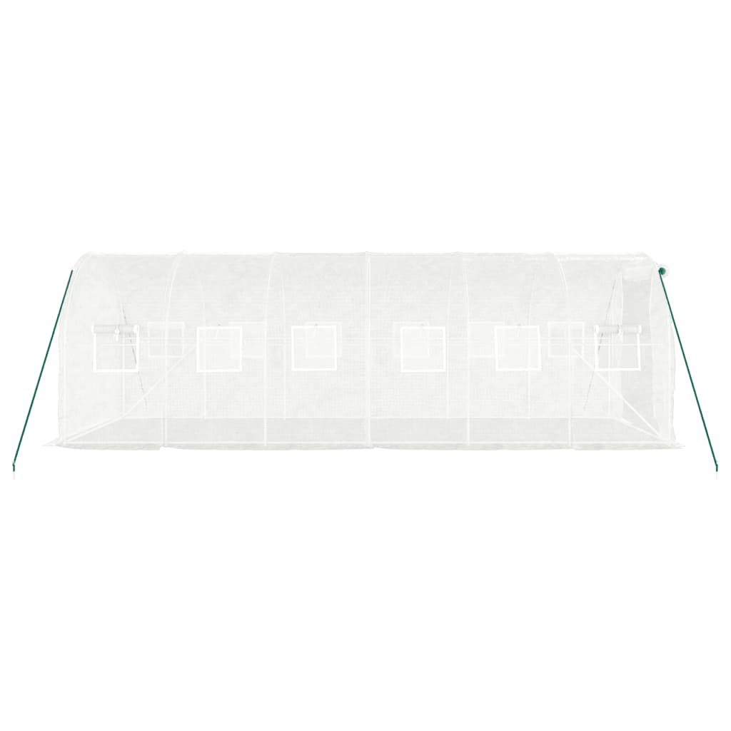 vidaXL Greenhouse with Steel Frame White 12 m² 6x2x2 m 5