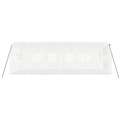 vidaXL Greenhouse with Steel Frame White 12 m² 6x2x2 m 5