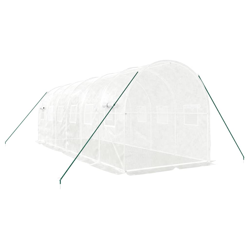 vidaXL Greenhouse with Steel Frame White 12 m² 6x2x2 m 6