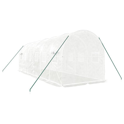 vidaXL Greenhouse with Steel Frame White 12 m² 6x2x2 m 6