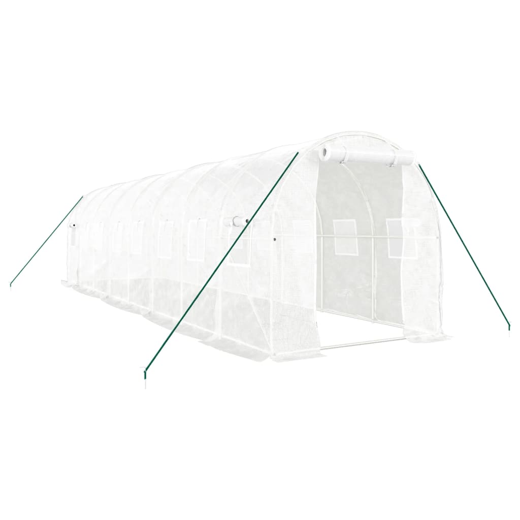 vidaXL Greenhouse with Steel Frame White 16 m² 8x2x2 m 2