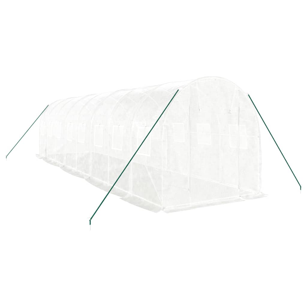 vidaXL Greenhouse with Steel Frame White 16 m² 8x2x2 m 3