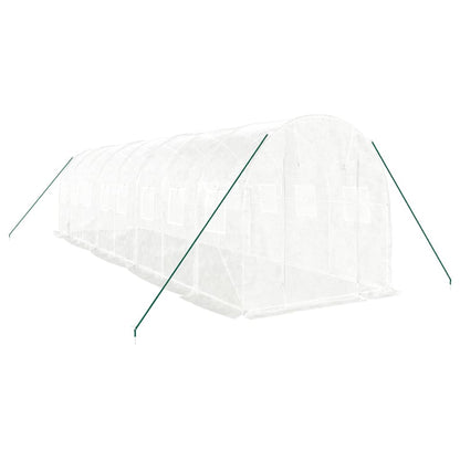 vidaXL Greenhouse with Steel Frame White 16 m² 8x2x2 m 3