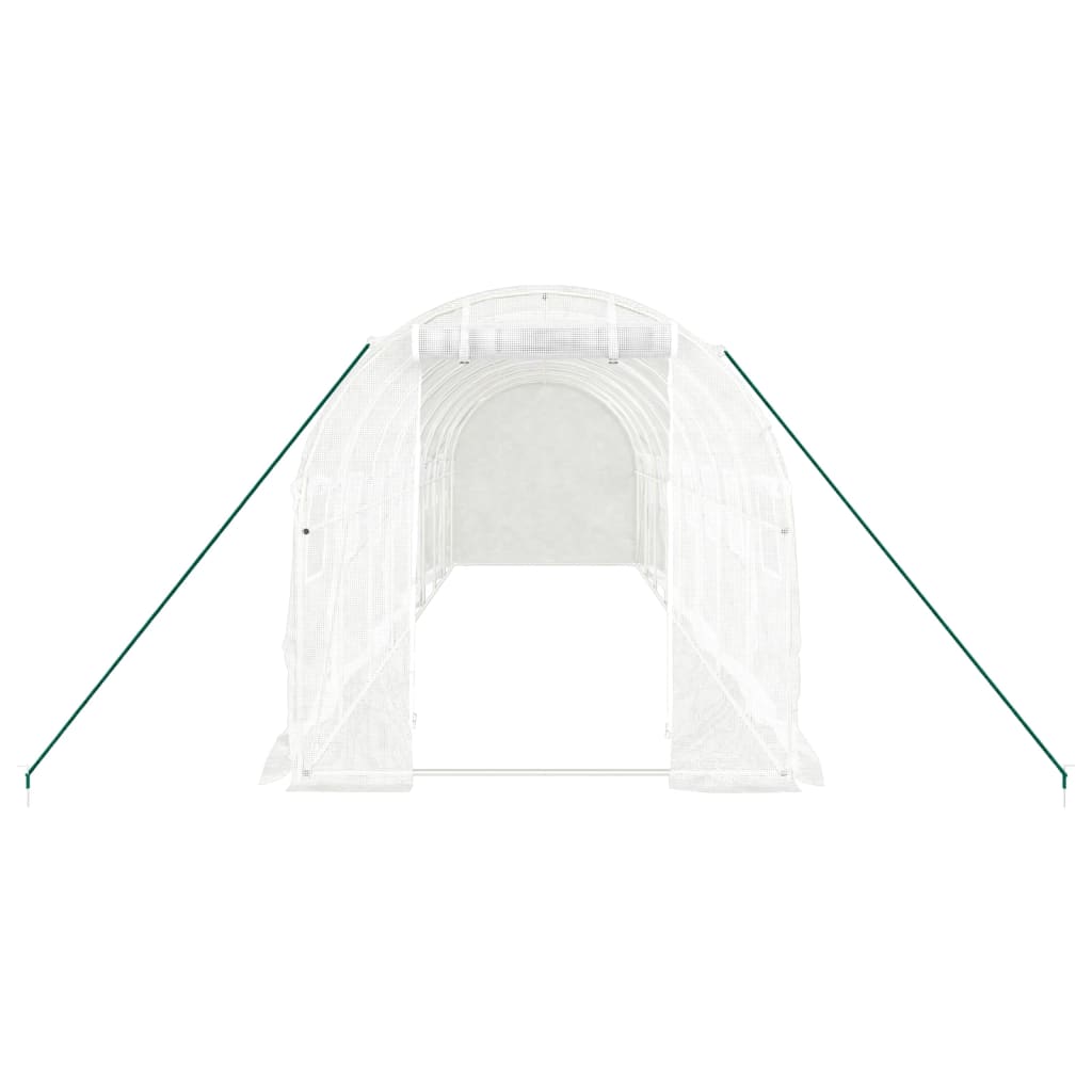 vidaXL Greenhouse with Steel Frame White 16 m² 8x2x2 m 4
