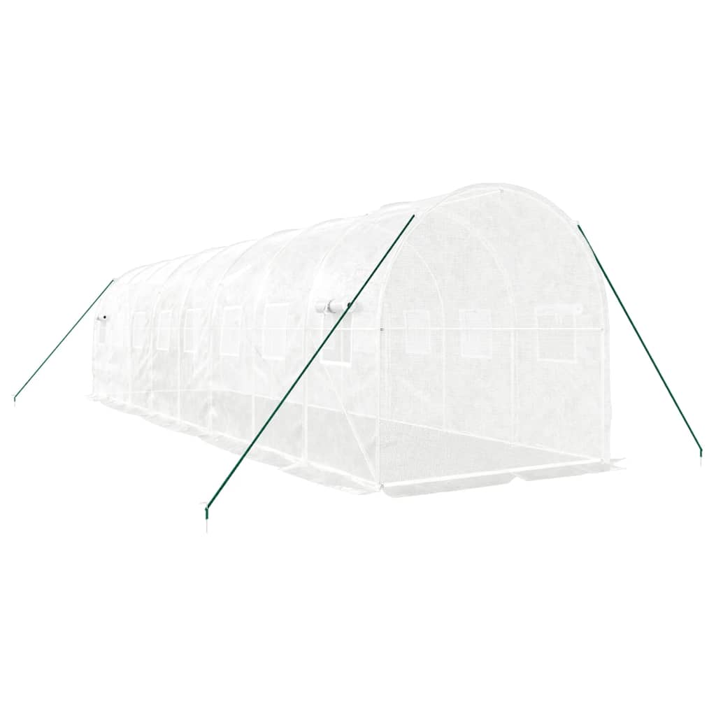 vidaXL Greenhouse with Steel Frame White 16 m² 8x2x2 m 5