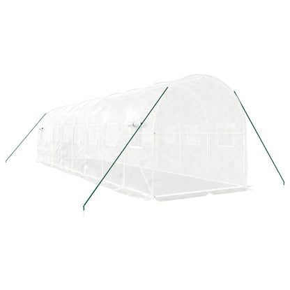 vidaXL Greenhouse with Steel Frame White 16 m² 8x2x2 m 5