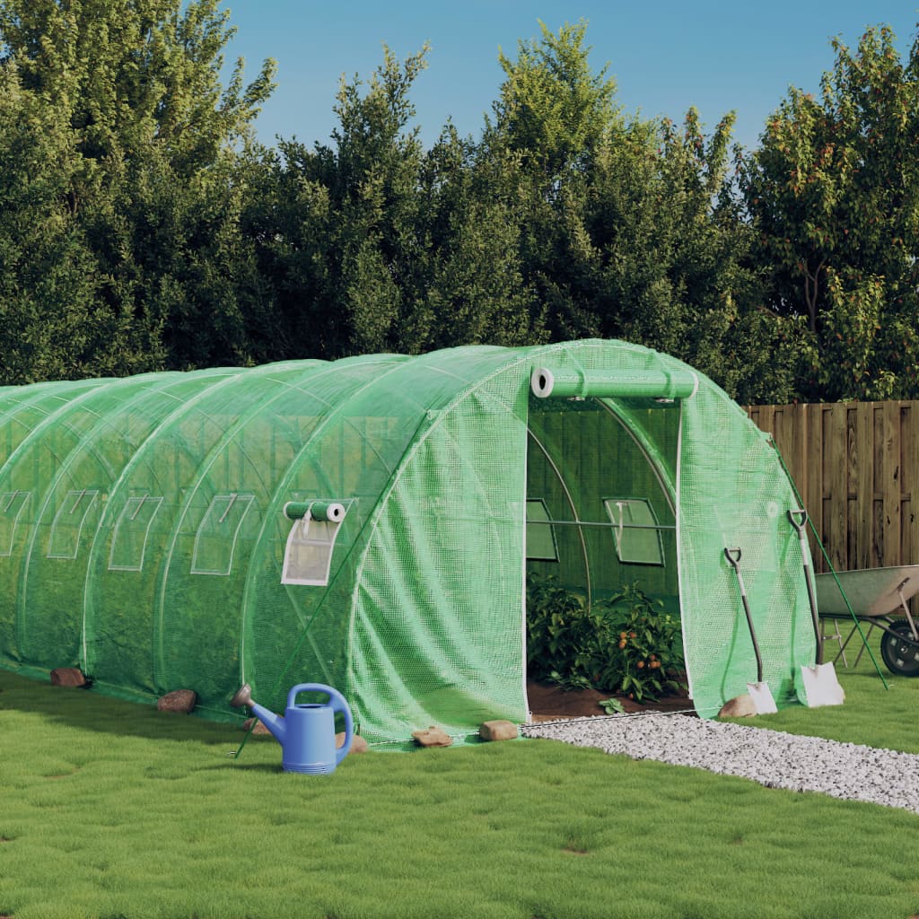 vidaXL Greenhouse with Steel Frame Green 18 m² 6x3x2 m 1