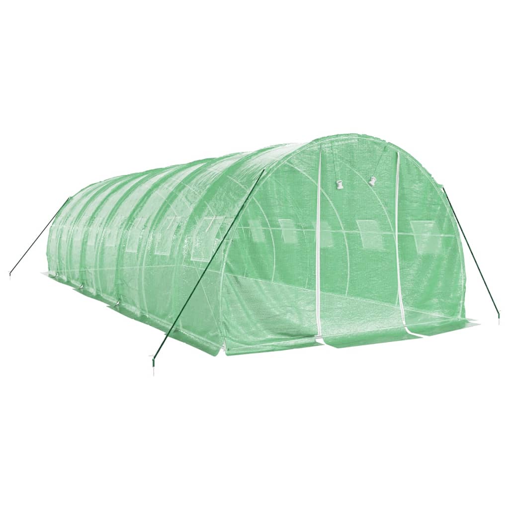 vidaXL Greenhouse with Steel Frame Green 24 m² 8x3x2 m 3