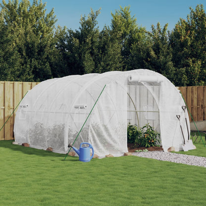 vidaXL Greenhouse with Steel Frame 6 m² White