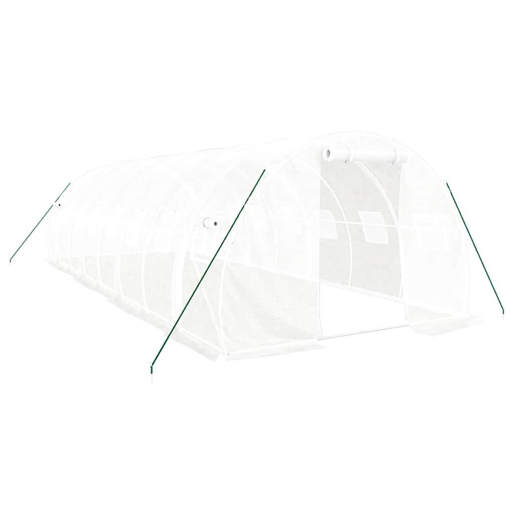 vidaXL Greenhouse with Steel Frame White 24 m² 8x3x2 m 2