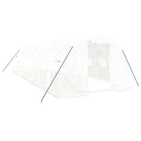 Greenhouse with Steel Frame 6 m² White 8 m