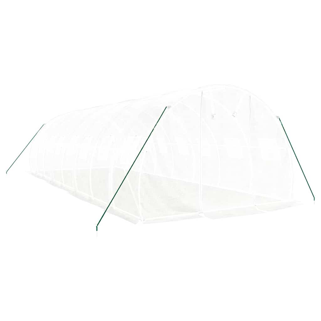 vidaXL Greenhouse with Steel Frame White 24 m² 8x3x2 m 3