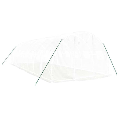 Greenhouse with Steel Frame 6 m² White 8 m