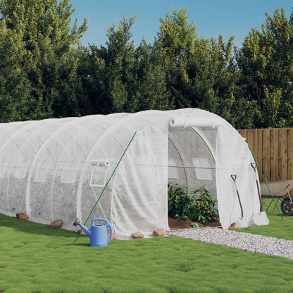 vidaXL Greenhouse with Steel Frame 6 m² White