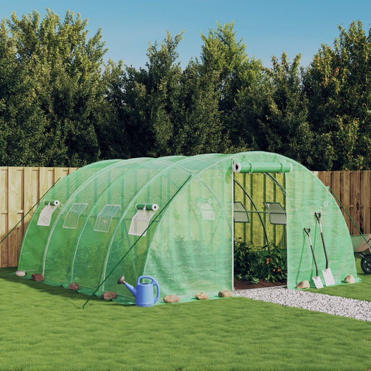Greenhouse with Steel Frame 8 m² Green 4 m