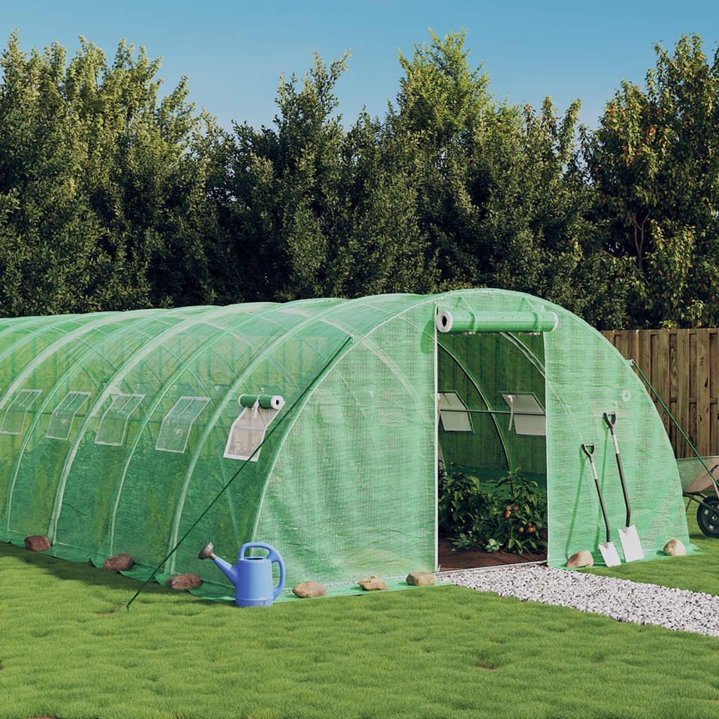 vidaXL Greenhouse with Steel Frame Green 24 m² 6x4x2 m 1