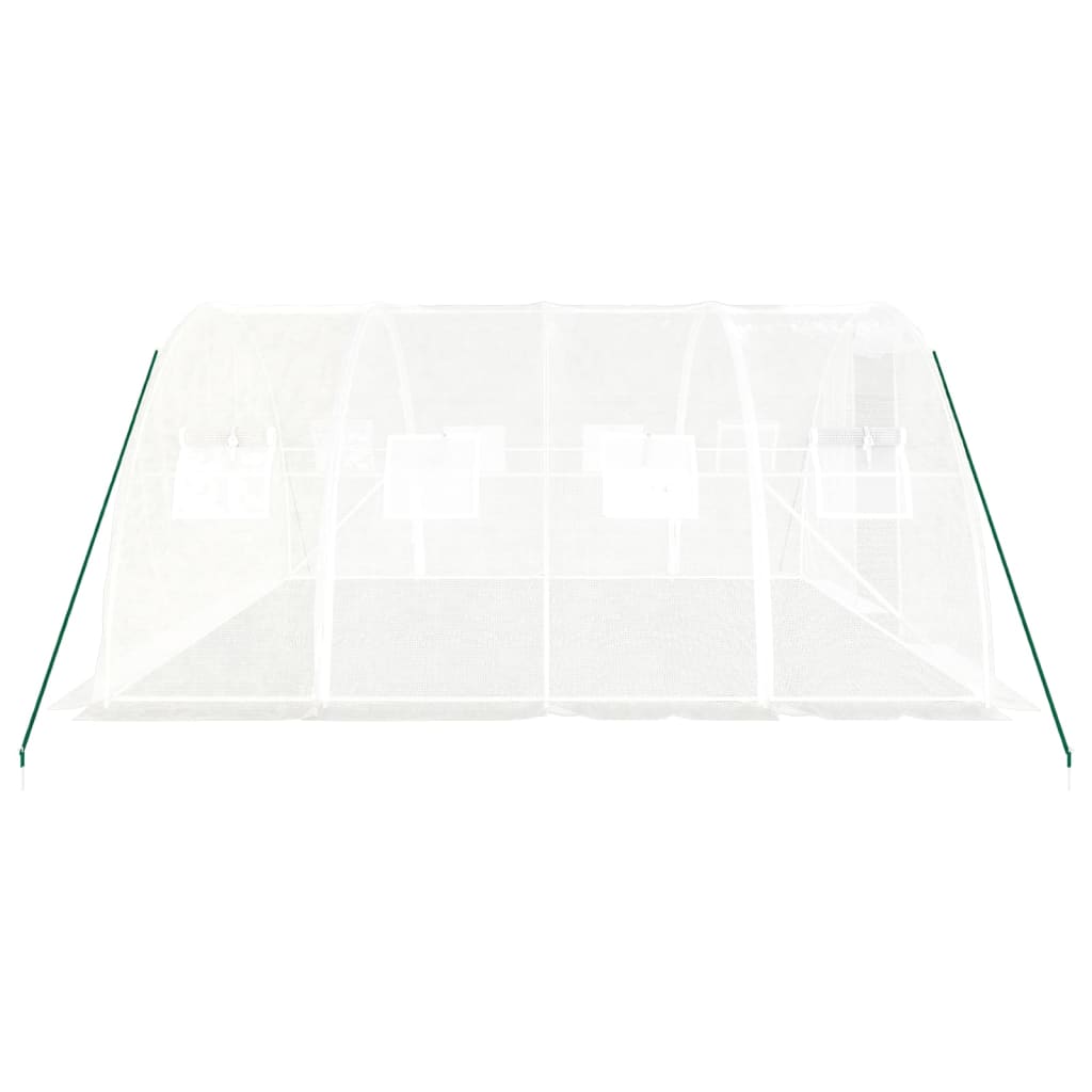 vidaXL Greenhouse with Steel Frame White 16 m² 4x4x2 m 5