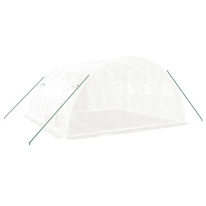 vidaXL Greenhouse with Steel Frame White 16 m² 4x4x2 m 6