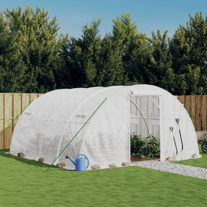 vidaXL Greenhouse with Steel Frame White 16 m² 4x4x2 m 1