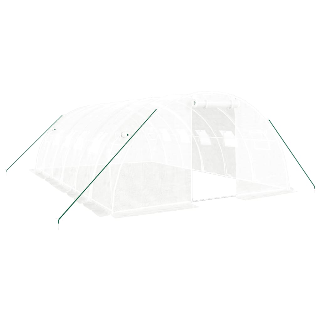 vidaXL Greenhouse with Steel Frame White 24 m² 6x4x2 m 2