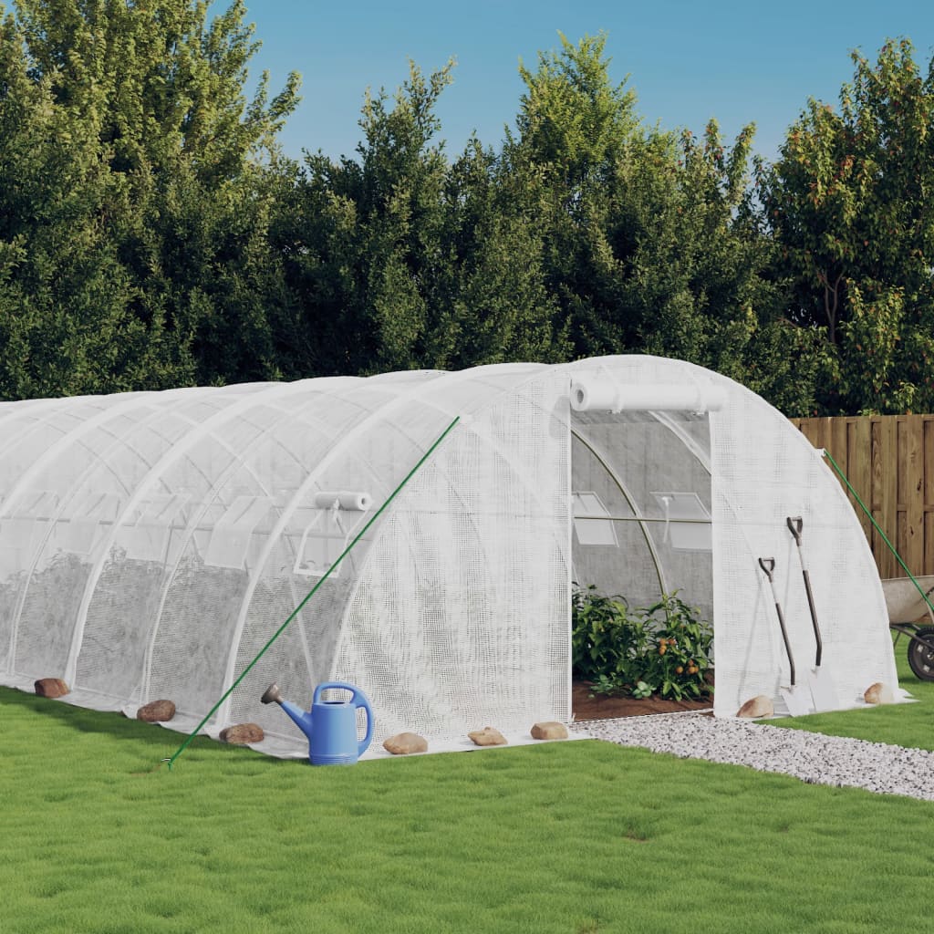 vidaXL Greenhouse with Steel Frame 8 m² White