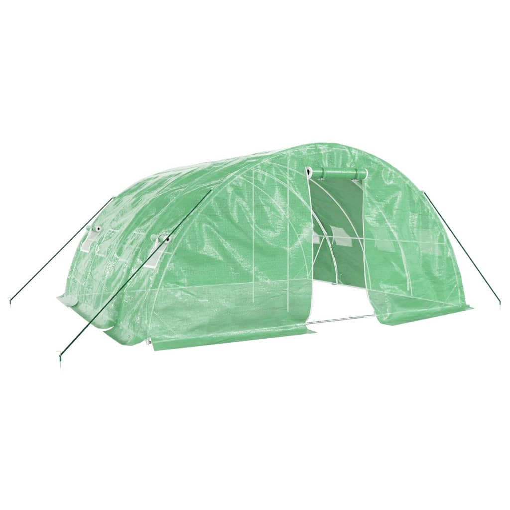 vidaXL Greenhouse with Steel Frame Green 20 m² 5x4x2.3 m 2